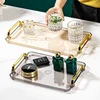 Rectangular Tray, Light Luxury European Style Household Tea Cup, Water Cup, Tea Plate, Plastic Handle Plate In Beauty Salon 1