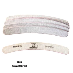 Vibrant Color Nail File Set - Professional Grit Sandpaper Buffer (Curved-Grit100-180)