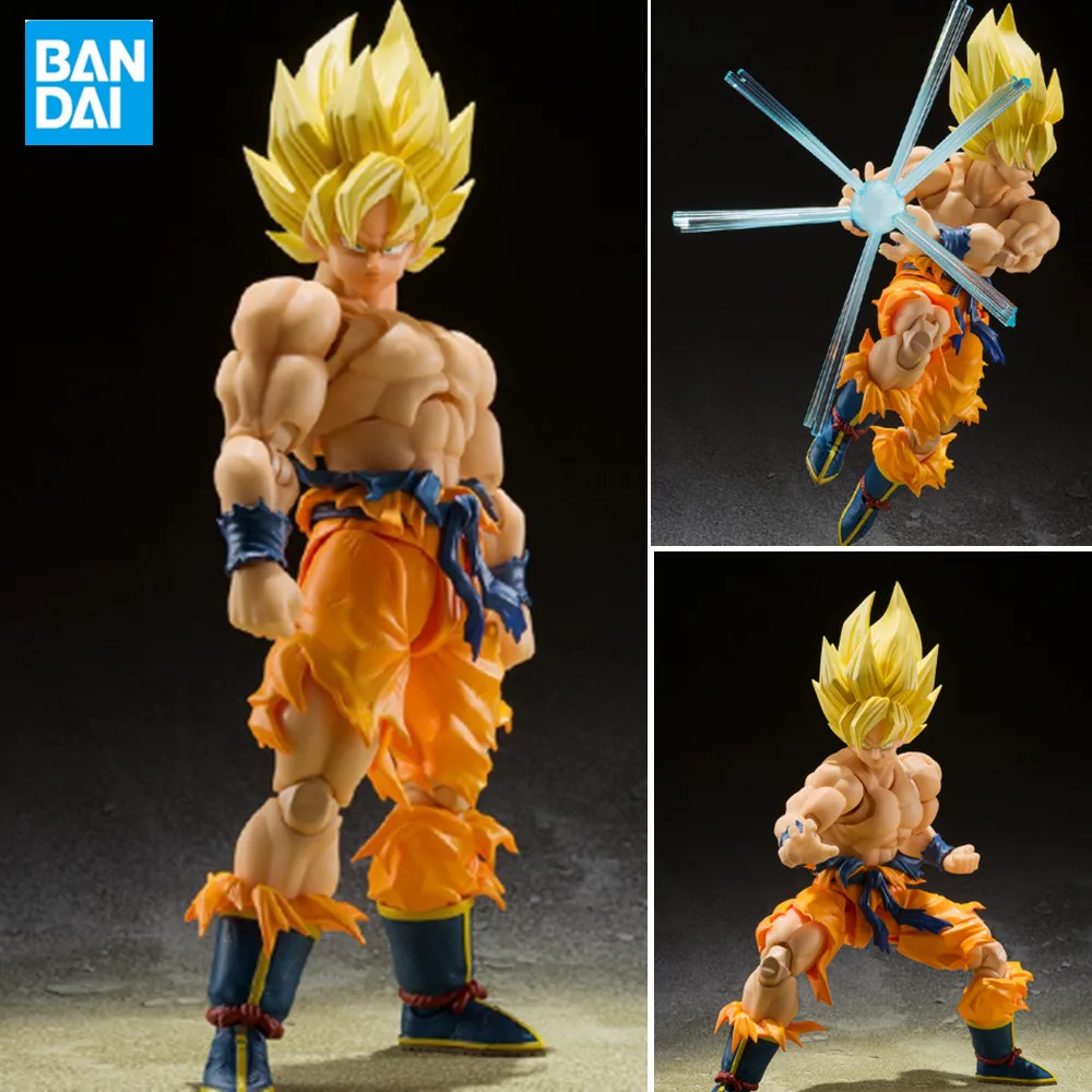 

In Stock Original Dragon Ball Z Son Goku S.H.Figuarts Legendary Goku Anime Super Saiyan Awaken Battle Damage Action Figure