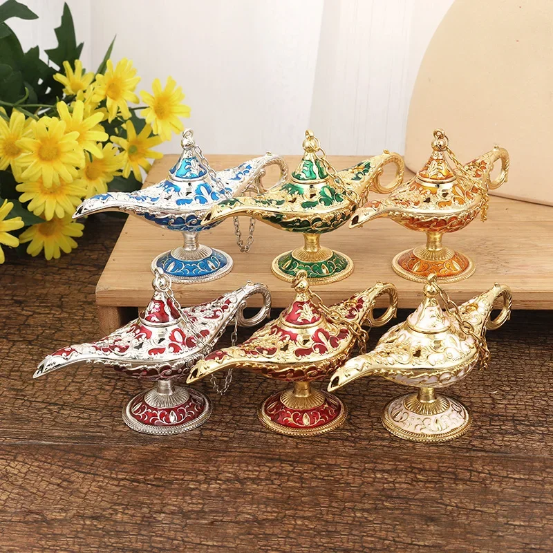 Legend Aladdin Lamp Magic Genie Wishing Ligh Vintage Tabletop Decor Crafts For Home Wedding Decoration Gift For Party Home Decor