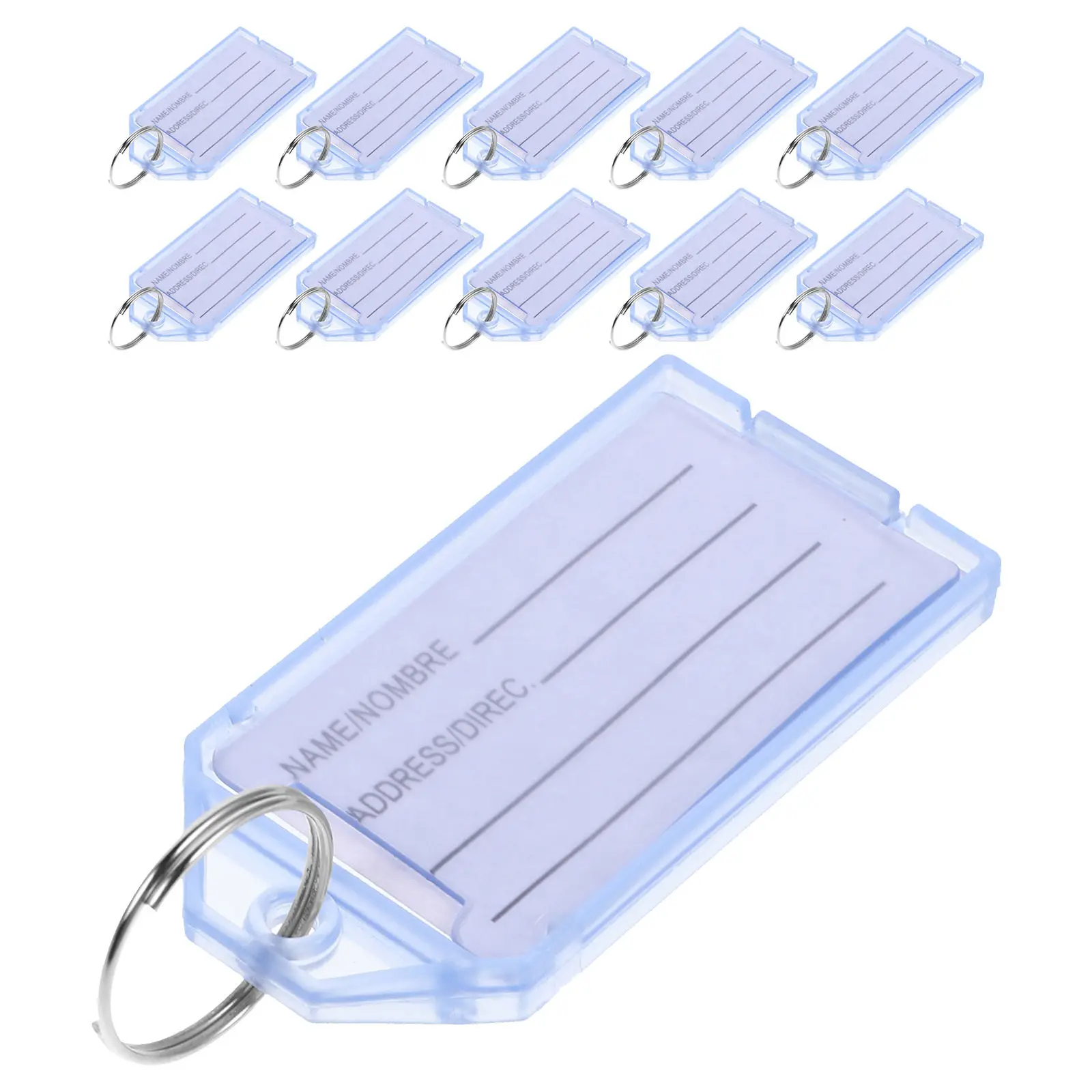 30Pcs 플라스틱 키 태그 플립 커버 키 식별자 라벨 키 정리용 라벨 홈 오피스 수하물 태그 유틸리티 키체인