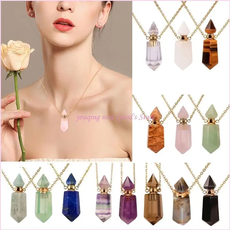 57QA Parfümflaschen-Anhänger, Schlüsselbeinkette, verstellbare Länge, Halskette, Party-Schmuck für Frauen und Mädchen, Halsreif – Detail 9