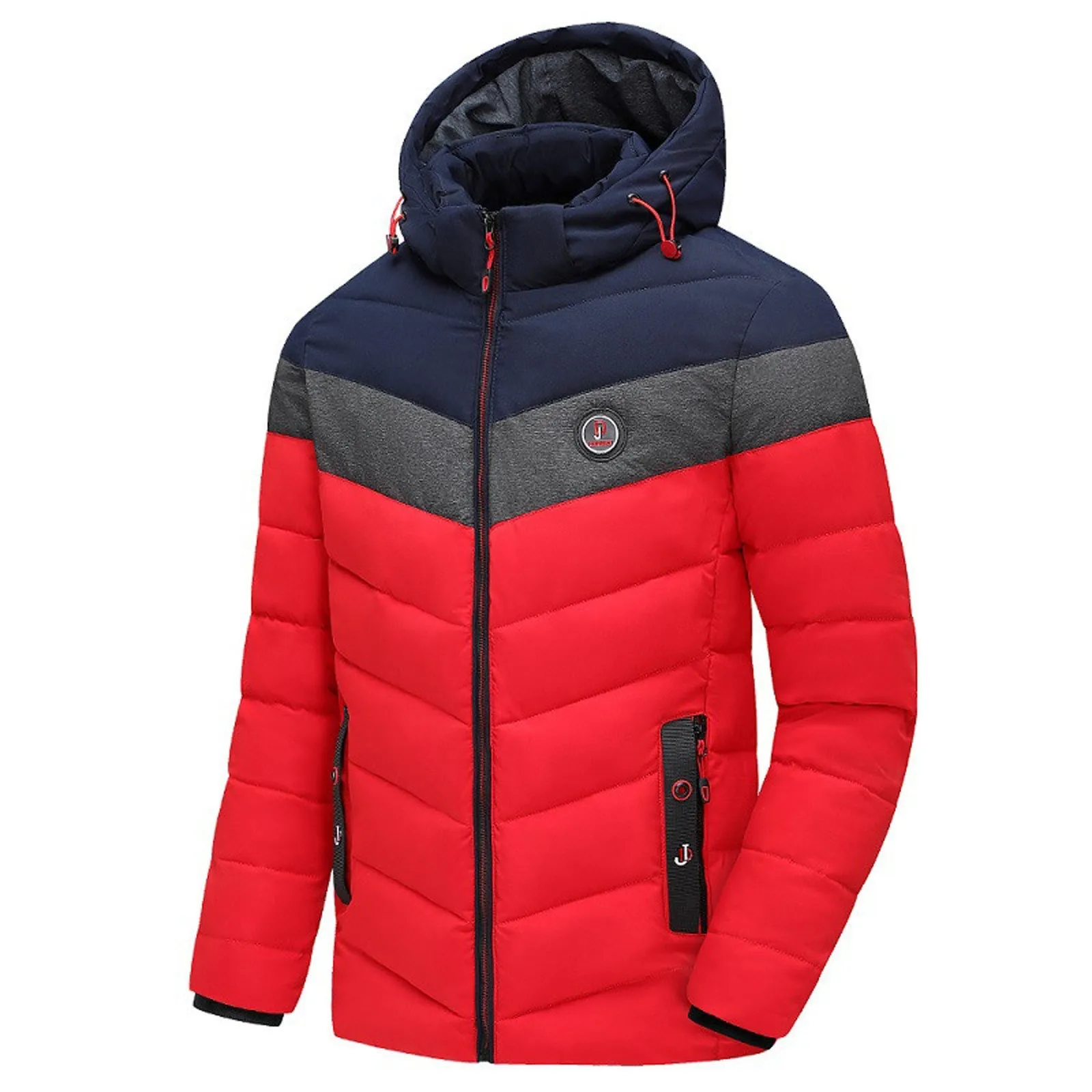 Women Winter coat Full Zipper Windproof Detachable Hood 3