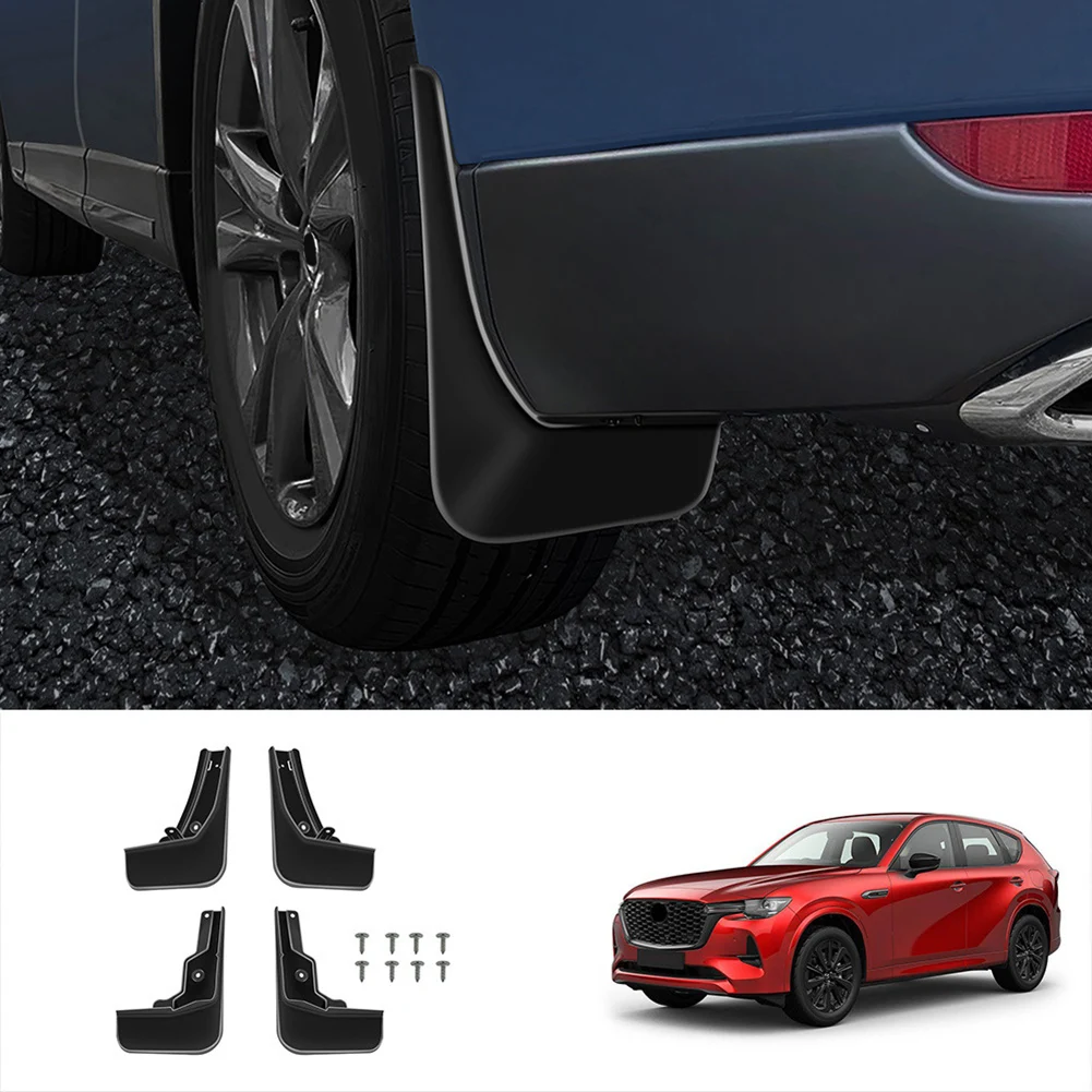 

4pcs New Car Mud Flaps Splash Guards Fenders Suitable For Mazda CX60 2022 Black ABS Mudguards High Quality Exterior Accessories