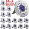 1/4/8Pack Solar Lights Outdoor 8/20LEDs Disk Underground Lamp Spotlight Buried Solar Light for Home Garden Lawn Yard Decoration 1