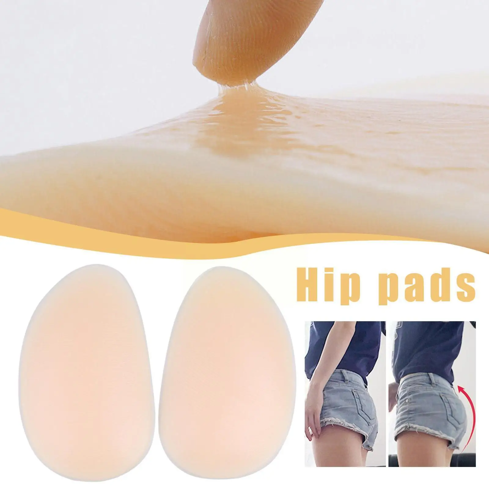 

1 Pair Silicone Butt Lifter Padded Buttocks Enhancer Removable Padded Shaper Seamless Inserts Panties Shapewear Bottom Invi B7Q9