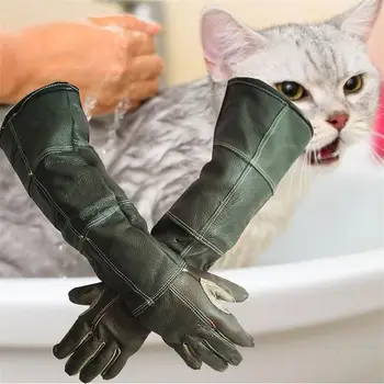 Pet Gloves Cowhide Leather Anti-grasping Anti Bite Protective Gloves Cat Dog Gardening Work Gloves Pets Training Handling Gloves 6