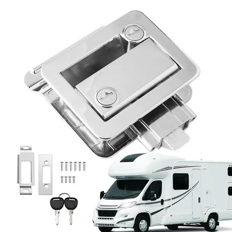 RV Lock Camper Handle Trailer Latch With Built-in Deadbolt Anti-Theft Portable Deadbolt Access Control System RV Accessories For