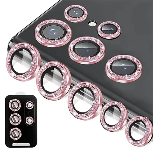 Ultra HD Glitter Diamond Metal Ring Camera Glass Lens Protector