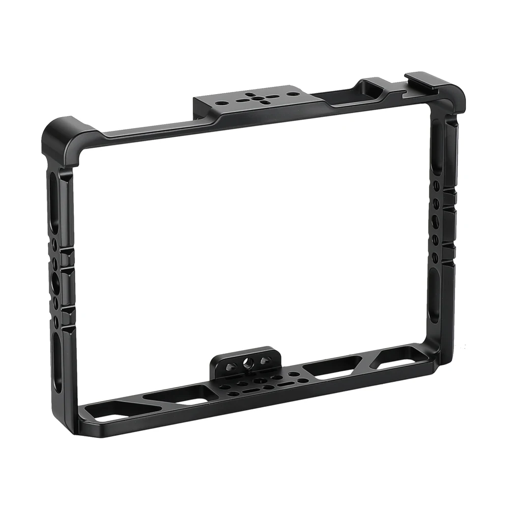 Full Monitor Cage Rig for Lilliput HT7S 7" 4K with Wooden NATO Handles Top Shoe