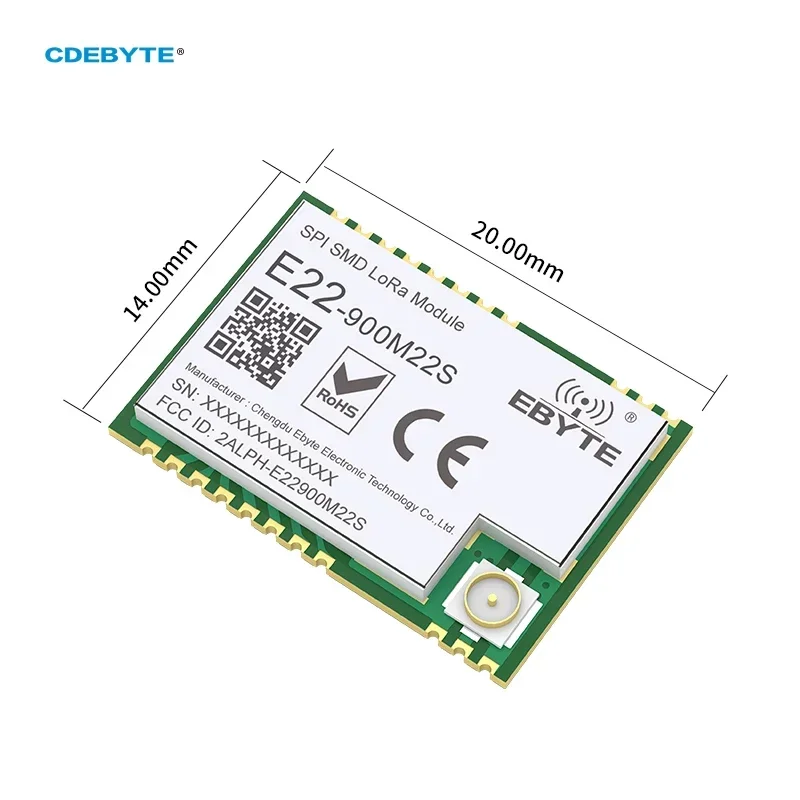 CDEBYTE SX1262 868/915MHz E22-900M22S Wireless LoRa Transceiver SPI High-Precision TCXO 160mW IPX Stamp Hole Antenna IoT Uhf