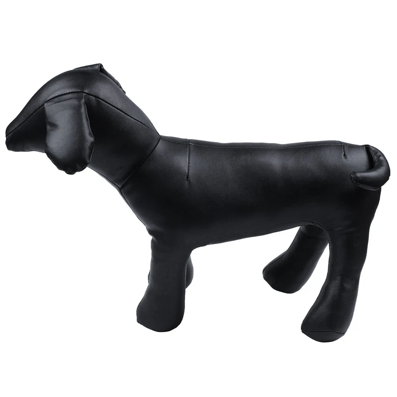 

2X Leather Dog Mannequins Standing Position Dog Models Toys Pet Animal Shop Display Mannequin Black M