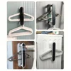 Telescopic Punching-free Wall-mounted Hanger Storage Rack Balcony Hanger Storage Artifact Bathroom Finishing Rack 4