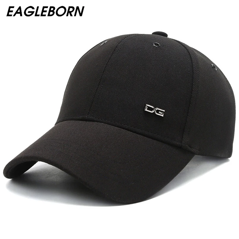 

New High Quality Men Letter Black Baseball Cap Golf Cap Boutique Hat Dad Hat Metal Hole Snapback Mens Hats Caps Uncle Dad Gift