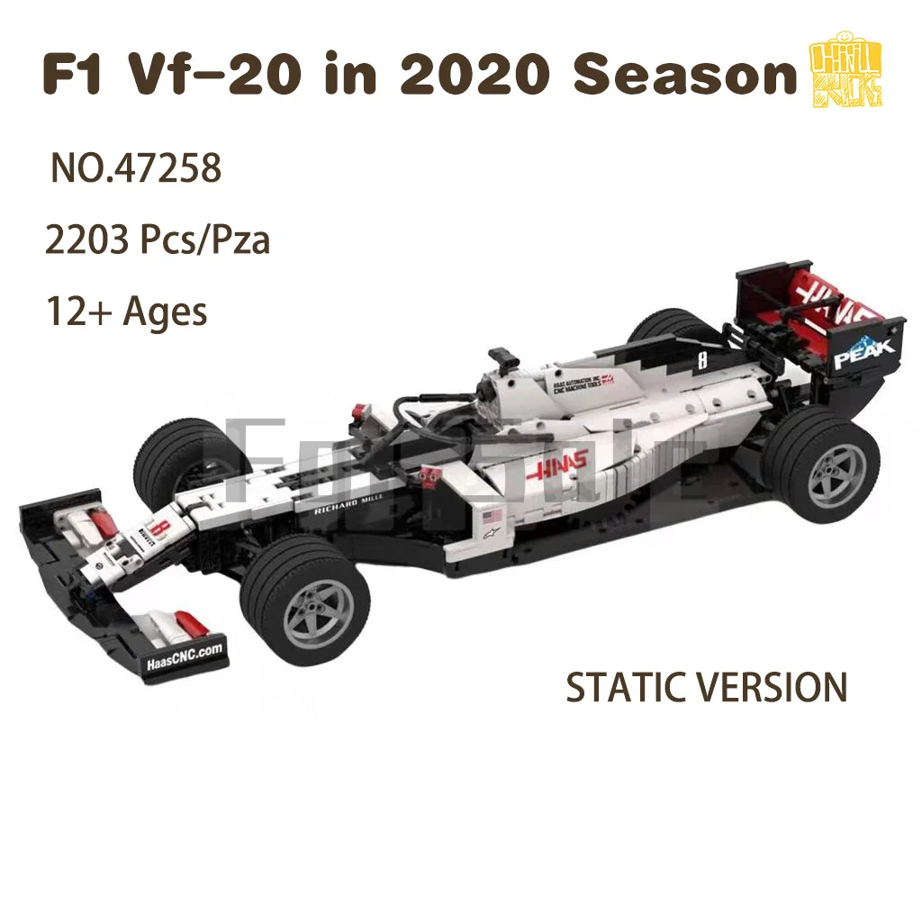 

Moc-47258 Racing Car Vf-20 in 2020 Season F1 Model With PDF Drawings Building Blocks Bricks Kids DIY Toy Birthday Christmas Gift
