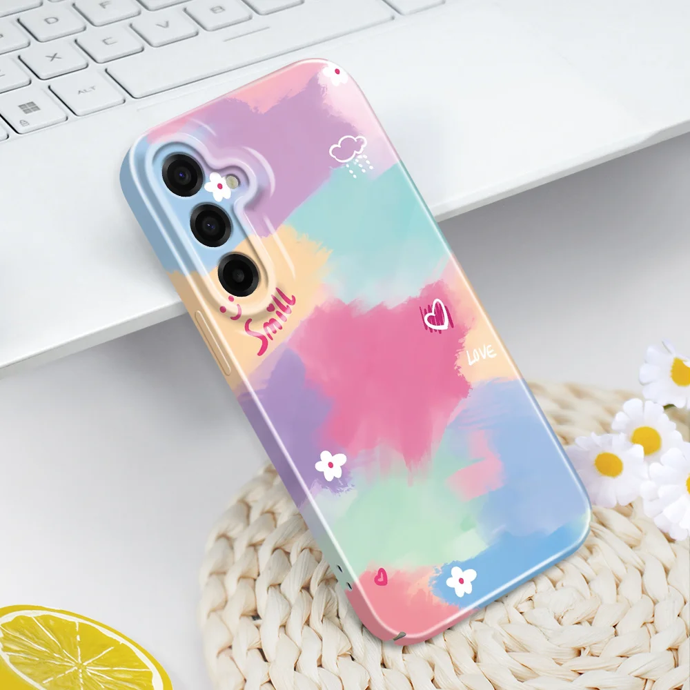 Rainbow Flower Design Phone Case - Vibrant Protective Hard Cover
