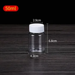 Set of 10 Versatile 15ml - 100ml Plastic Bottles with Secure Seal Caps for Liquids and Cosmetics (50ml)