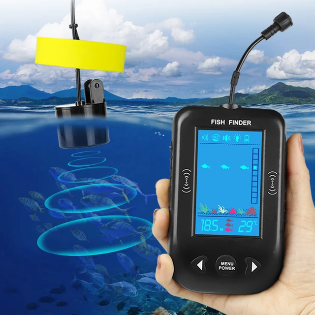 Erchang-buscador de peces portátil, sonda Echo de profundidad de agua,  buscador de peces de temperatura, transductor de Sensor de Sonar con cable  para pesca - AliExpress
