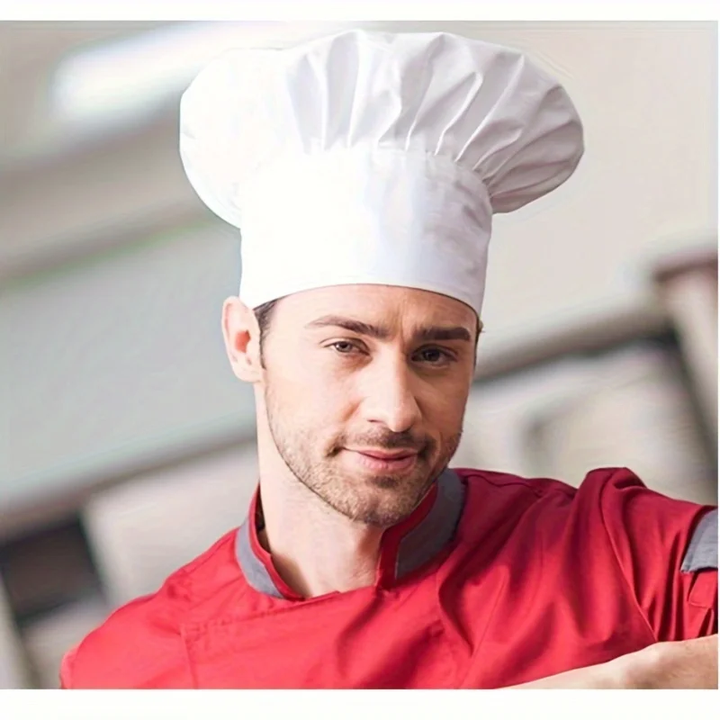 Adult Chef Hat Pack Adjustable Elastic Baker Cap 2pcs for Kitchen Cooking Suitable for Catering Schools Colleges Restaurants