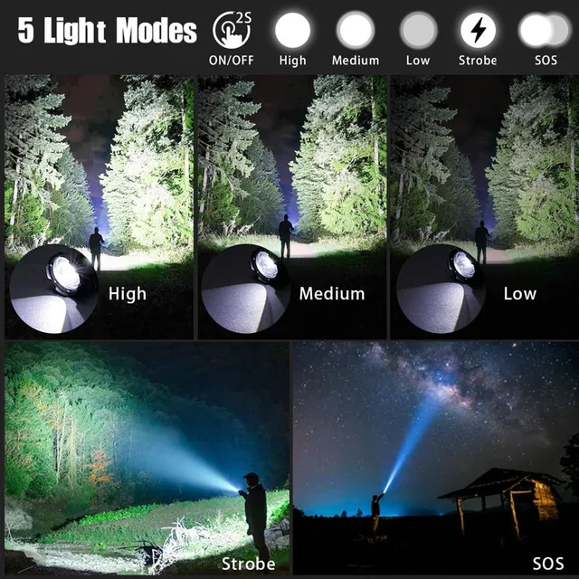 High-Power Rechargeable LED Tactical Flashlight 2