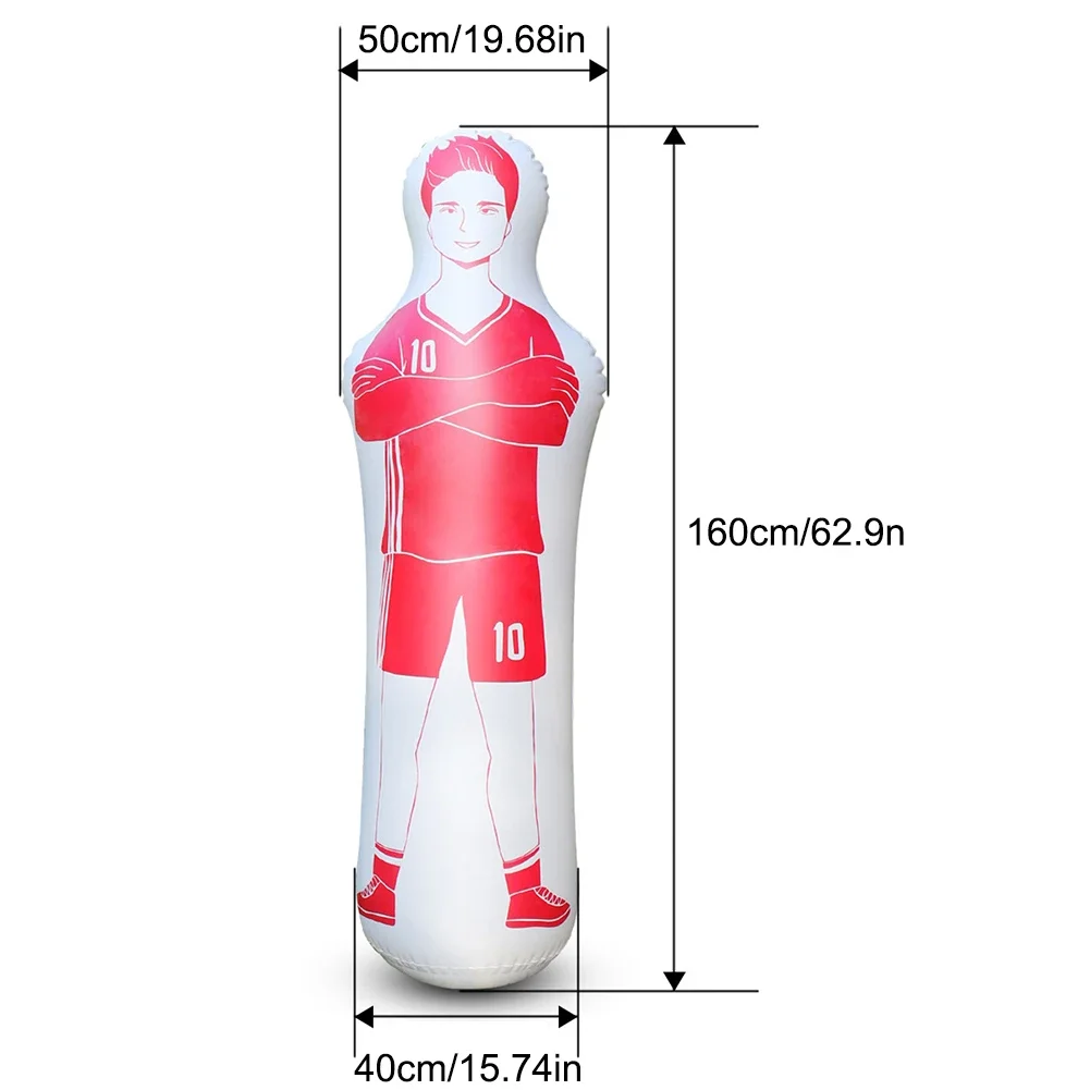 Football Training Dummy 160cm PVC Adult Inflatable Goalkeeper Soccer Training for Kids Standing Boxing Bag Tumbler