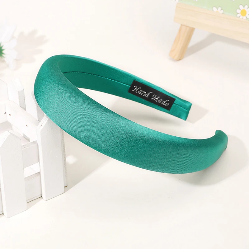 Frühlingsfarbe Satin Schwamm gepolstert Haarband Stirnband Erwachsene Haarschmuck Haarschmuck – Detail 10