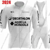 Ag2r Team Cycling Jersey 2024 Set France White Black Clothing Short Sleeve Bicycle Shirt Road Bike Suit MTB Wear Shorts MTB Ropa 1