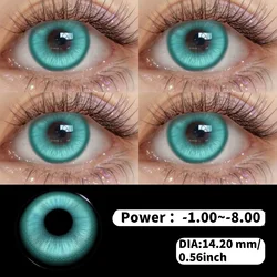 Visuashow Anime - Inspired Color Contact Lenses - Cute Yearly Disposable Lenses - -8.00 (Magic Crystal Green)
