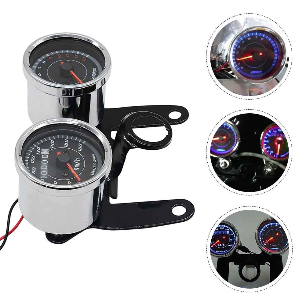 1 Set Motorcycle Gauge 12V Two in One Motorcycle Accessories Motorcycle