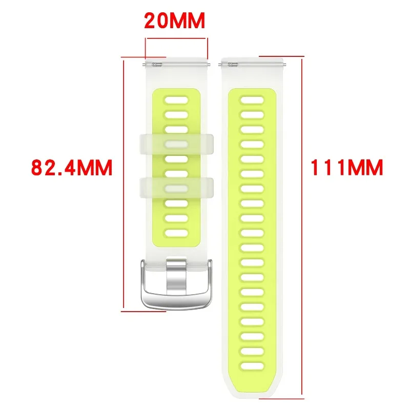 Breathable Semi-Transparent Silicone Strap, 20/22mm
