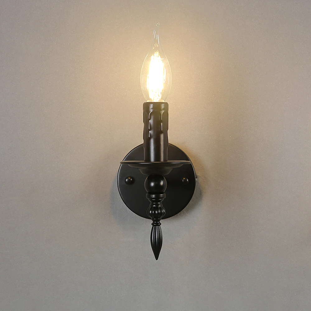 Vintage Wall Lamp American retro Wall Light bedroom bedside lights industrial style porch indoor aisle stair Candle lamp