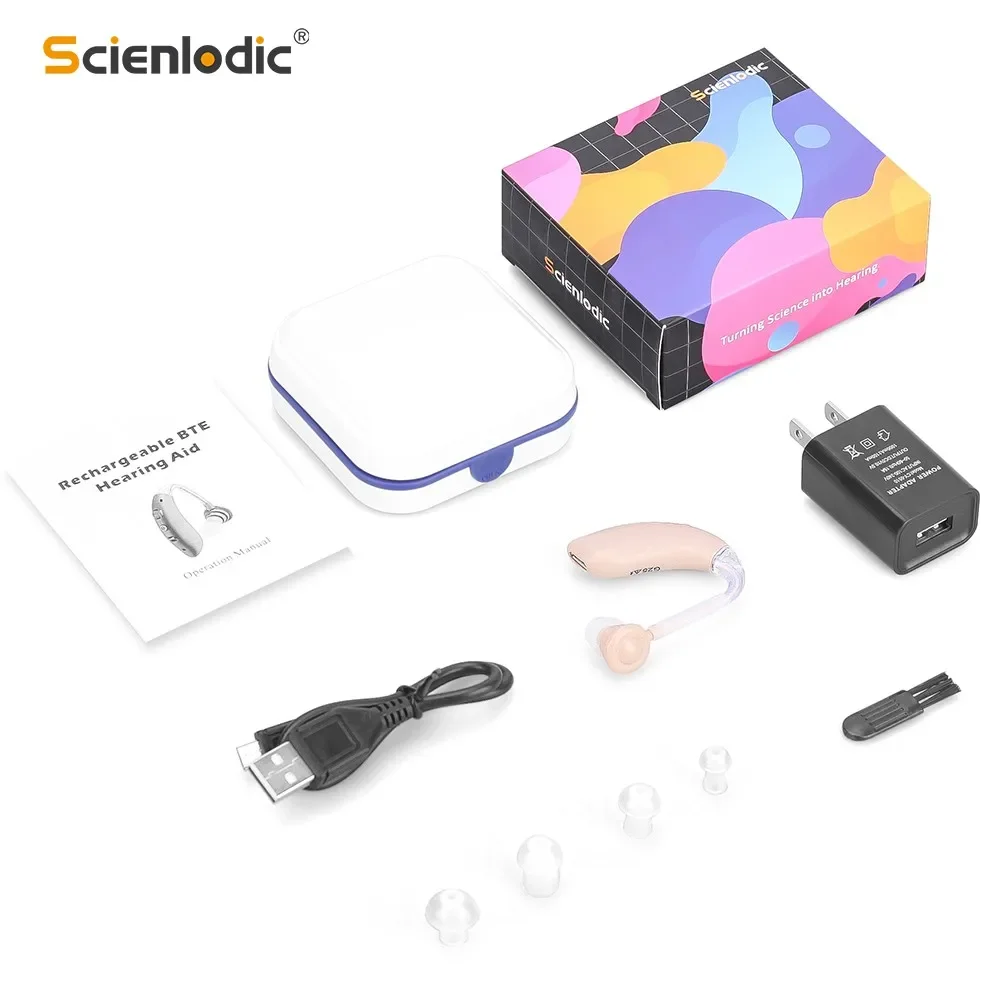 Mini Rechargeable Hearing Aid Digital BTE Hearing Aids Adjustable Tone Sound Amplifier Portable Deaf Elderly digital Hearing Aid 6