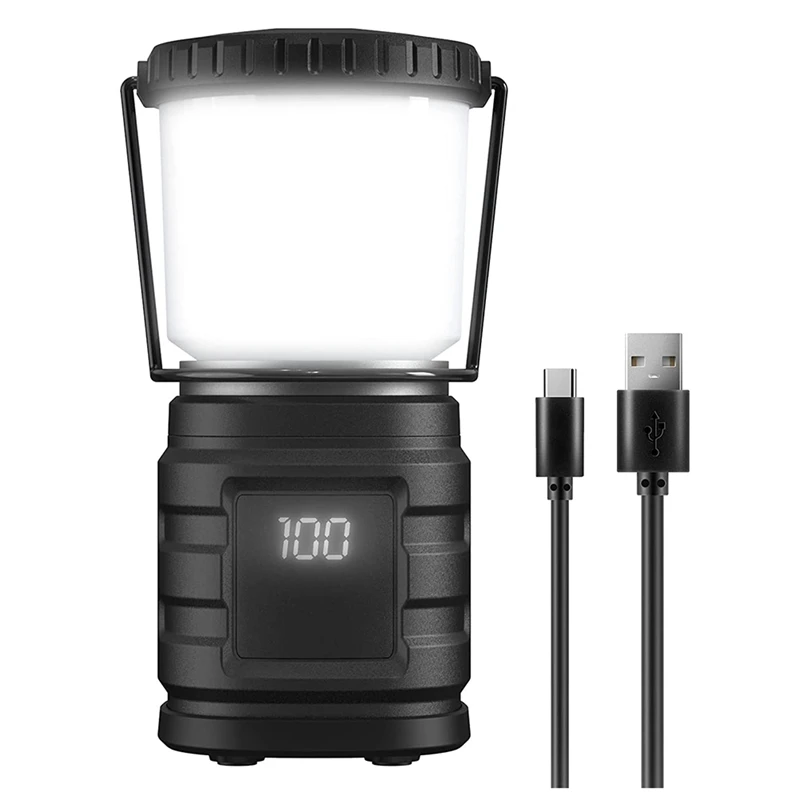 

Camping Lantern Rechargeable,Camping Lights With LCD Display, 7000Mah Power Bank, Waterproof Flashlight Lantern