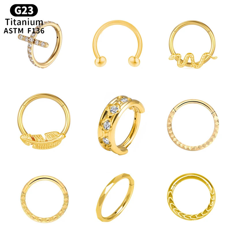 Septum 피어싱 티타늄 헬릭스 Labret 연골 지르콘 코 링 힌지 세그먼트 Tragus G23 리모콘 원형 귀걸이 바디 쥬얼리