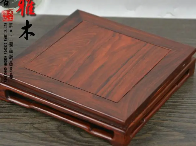 Red wood for rectangular stone vases Min dynasty type kettle seal bonsai furnishing articles of Buddha base