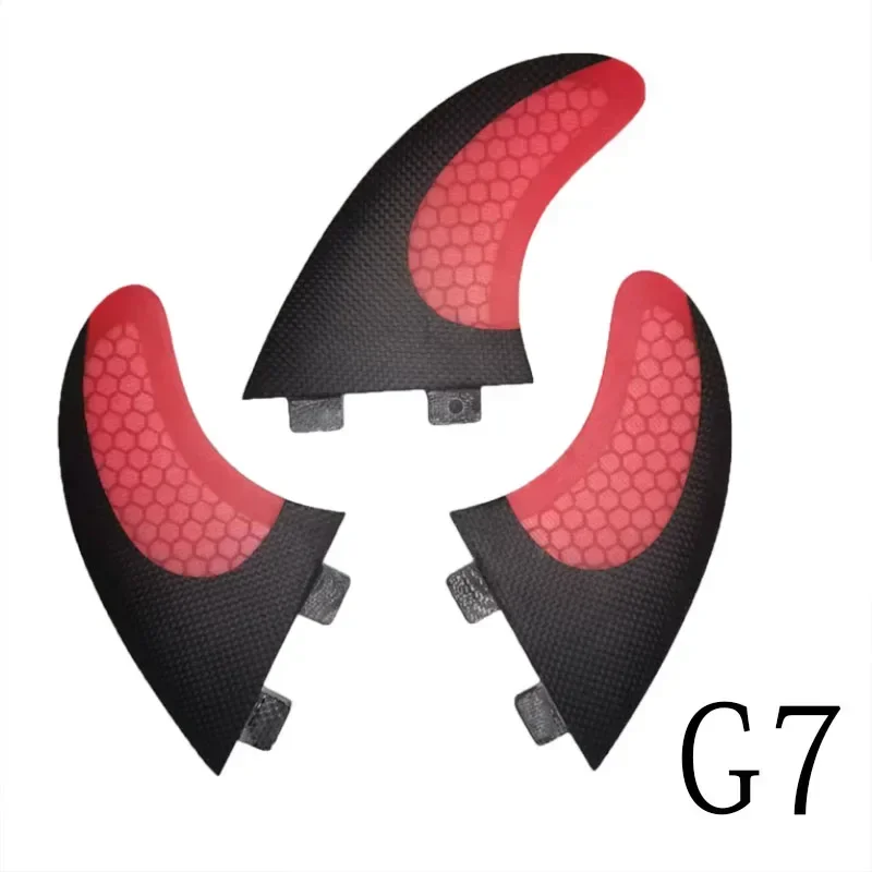 New Surfboard Fins 3PCS Set for BiLong FCS Box G7 Size Fiberglass Honeycomb with Carbon L Size  Quilhas Surf Fin Tri Fin 4