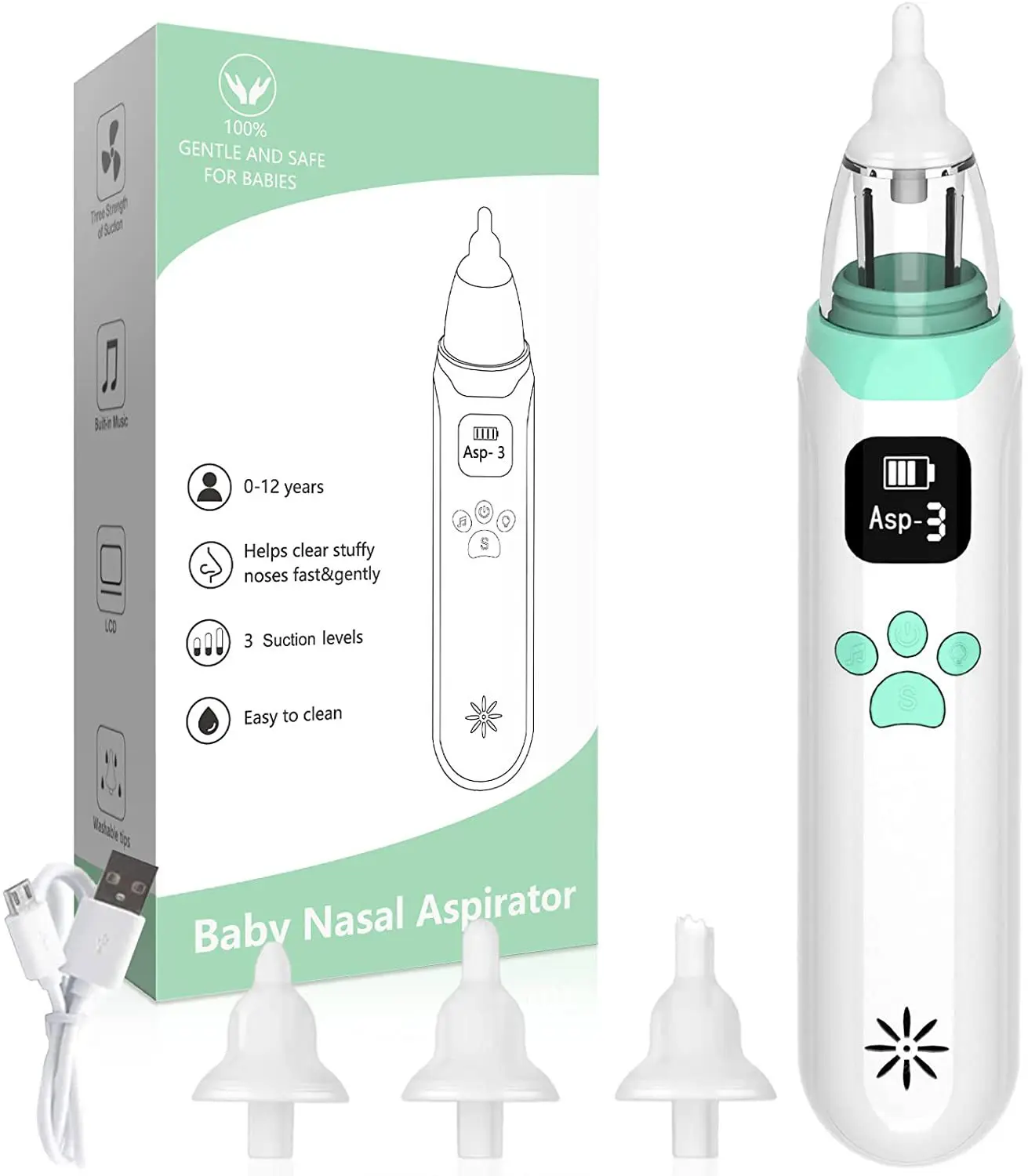 Electric Baby Nasal Vacuum Cleaner Infant Nasal Aspirator Newborn Hygiene Kit Mucus Runny Nose Inhaler Kids Healthy Care Stuff