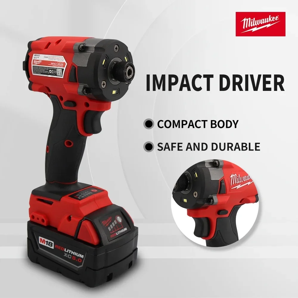 Milwaukee Brushless Impact Driver 300NM 18V Machines Repair Screwdriver Impact Drill Rechargable Battery 4 Speed Power Tool 4