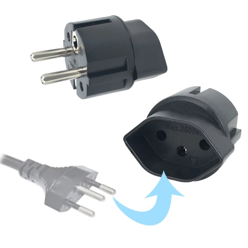 EuropeanFranceTravelAdapterSwisstoEuropeanPlugAdapter10A250V