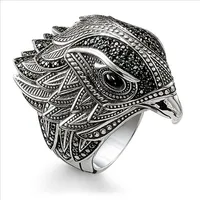 Milangirl Men Rings Hip Hop Eagle Personality Animal Bird Rings for Men Domineering  Ring 1