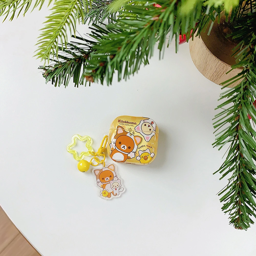 Cute Rilakkuma Bear Earphone Case - Cartoon Wireless Earbud Protective Cover