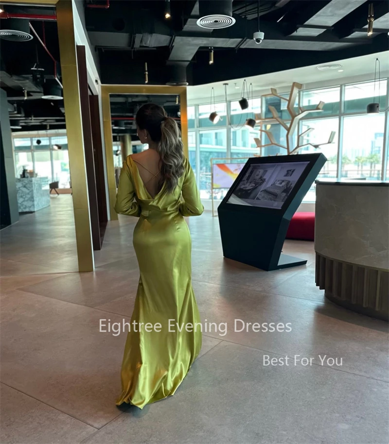 Party Dress Eightree Mermaid Party Dresses for Women Criss Cross Back Long Sleeves Evening Dress Long Prom Gowns