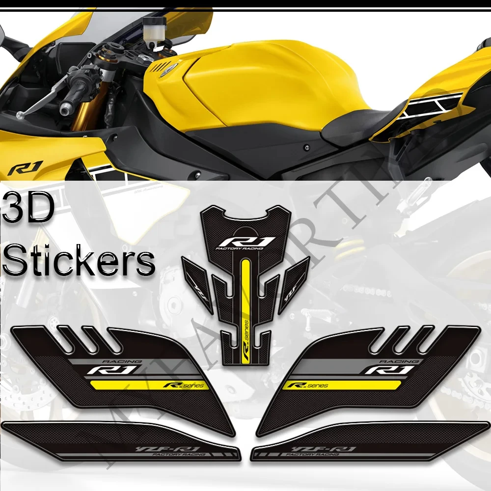 For YAMAHA YZF-R1 YZF R1 YZFR1 Motorcycle Tank Pad Grips Gas Fuel Oil Kit Knee Protector Decals