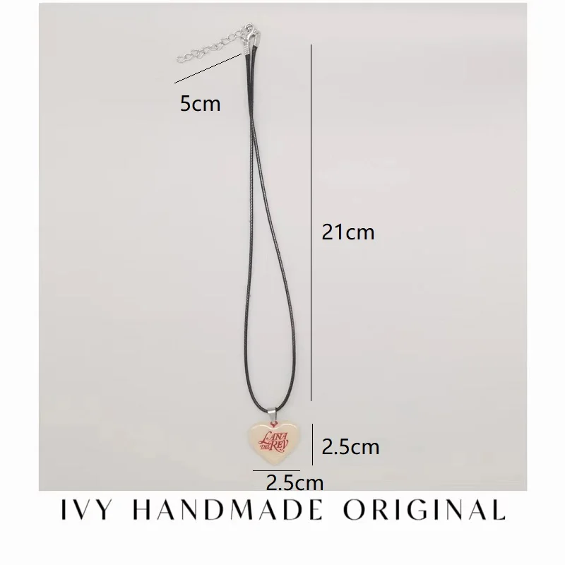 Acryl Hart Lana Del Rey Ketting Accessoires Lana Del Rey Hanger Ketting Custom Sieraden Charms Cadeaus Voor Meisje Vriend