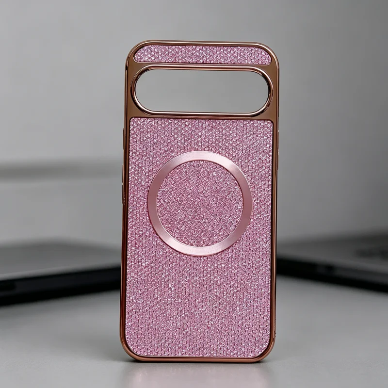 Luxury Colorful Glitter Electroplating Shiny Magnetic Wireless Charging Armor Case