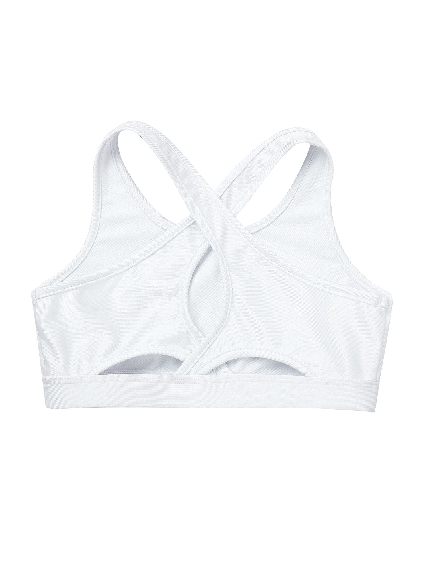 Kids Girls Sports Set Breathable Sportswear Sleeveless Criss Cross Crop Top with Pleated Skirt for Tennis Badminton Fitness