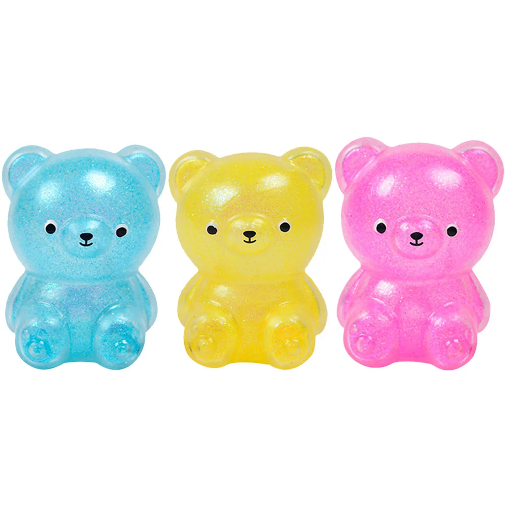 

3 Pcs Bear Stress Ball Squeeze Toys for Kids Decompression Birthday Party Favors Child Children’s