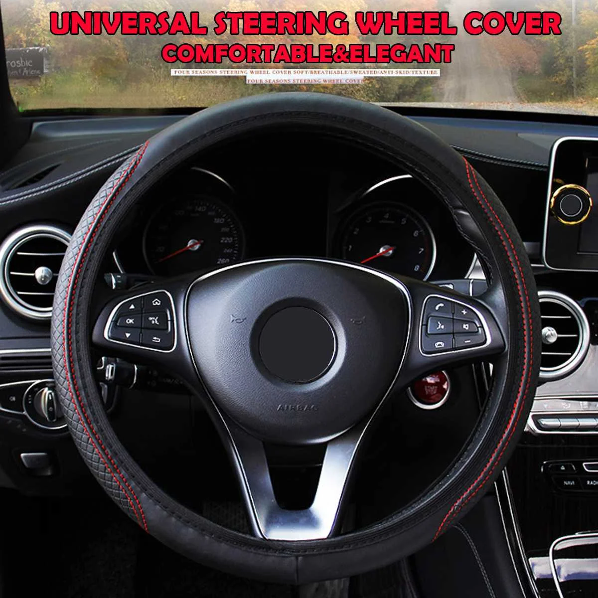 

Micro Fiber Leather Car Steering Wheel Cover Universal Car-styling Car Steering-Wheel Handle Covers Auto Decoration