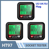 HT97 Socket Tester Pro Voltage Test US/UK/EU Plug LCD Digital Outlet Socket Detect Ground Zero Line Plug Polarity Phase Check 1