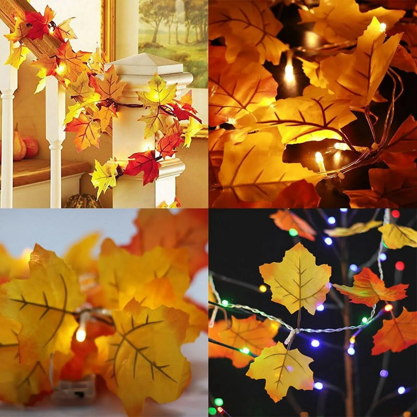 

Maple Leaf Decorative Pendant With Light String 3 Meters 20 Meters Maple Leaf Rattan Thanksgiving Decorations DecoraçãO Para